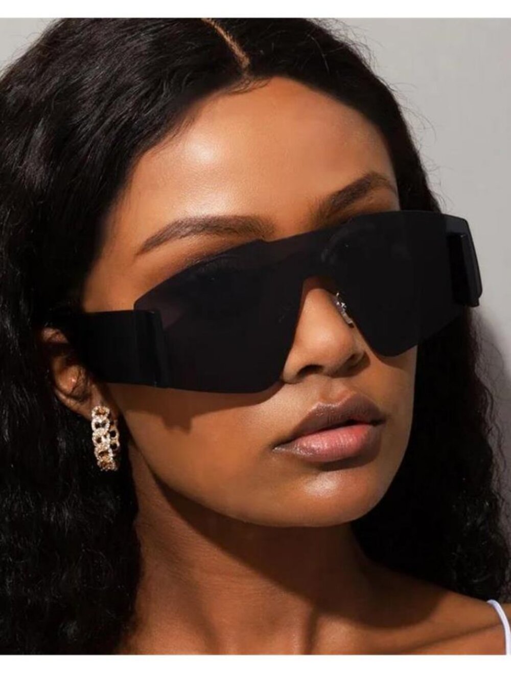 Retro One-Piece Big Frame Sunglasses